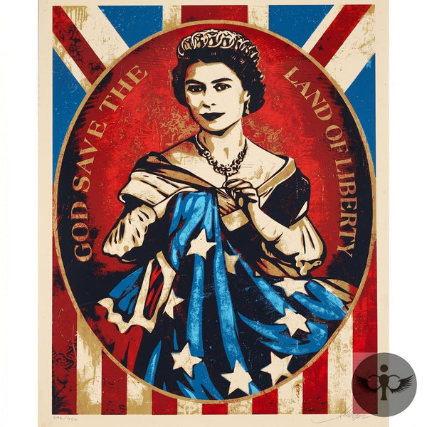 Shepard Fairey God Save the Queen Print 2012 Signed Edition 296/450 Obey Giant - Gauntlet Gallery