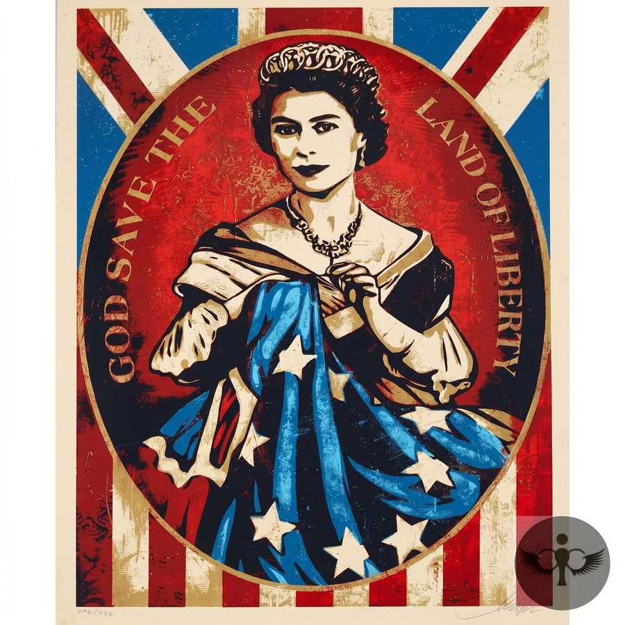 Shepard Fairey God Save the Queen Print 2012 Signed Edition 296/450 Obey Giant - Gauntlet Gallery