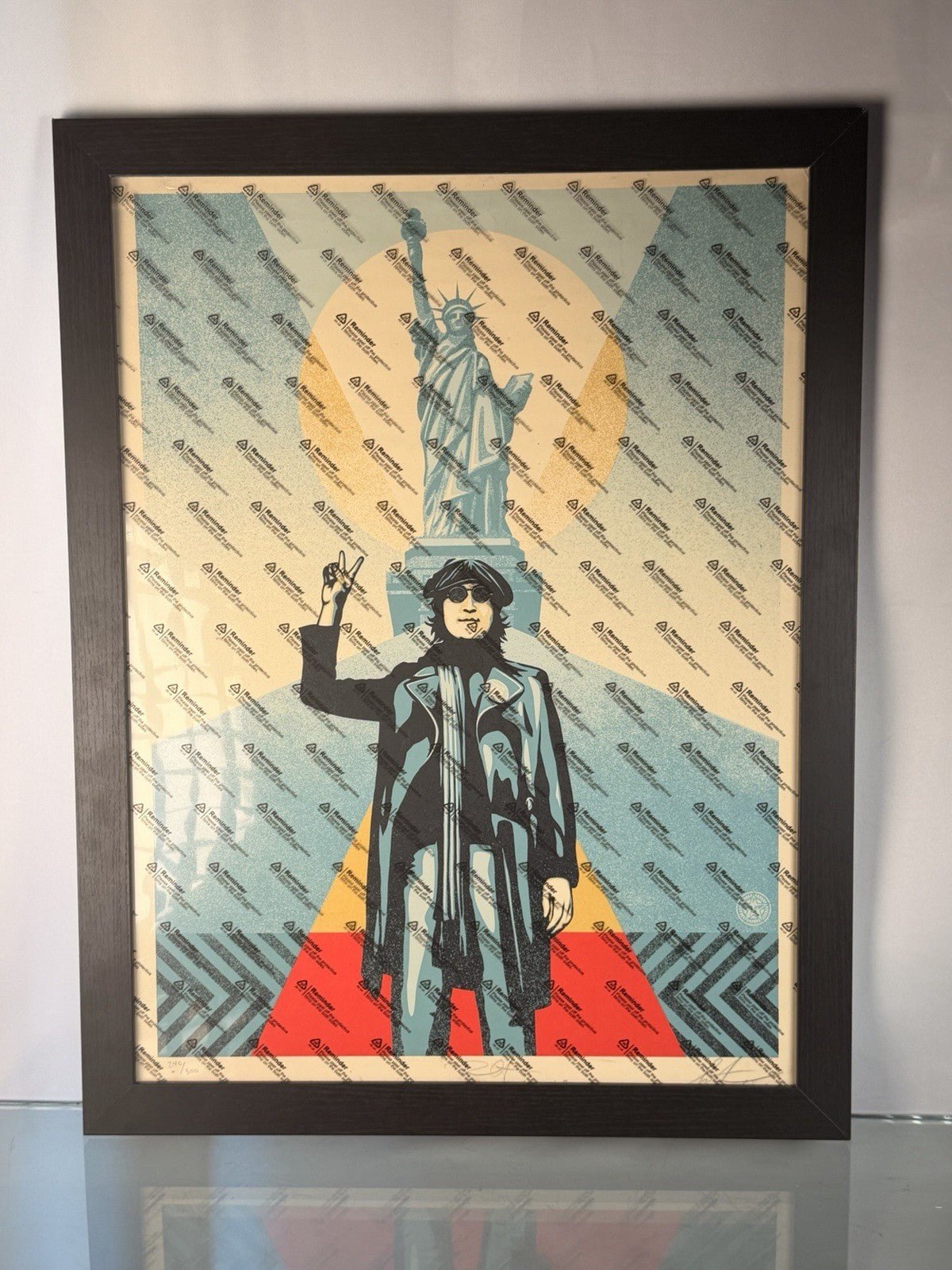 Shepard Fairey John Lennon NYC Peace Statue Liberty Signed OBEY Print 240/300 - Gauntlet Gallery