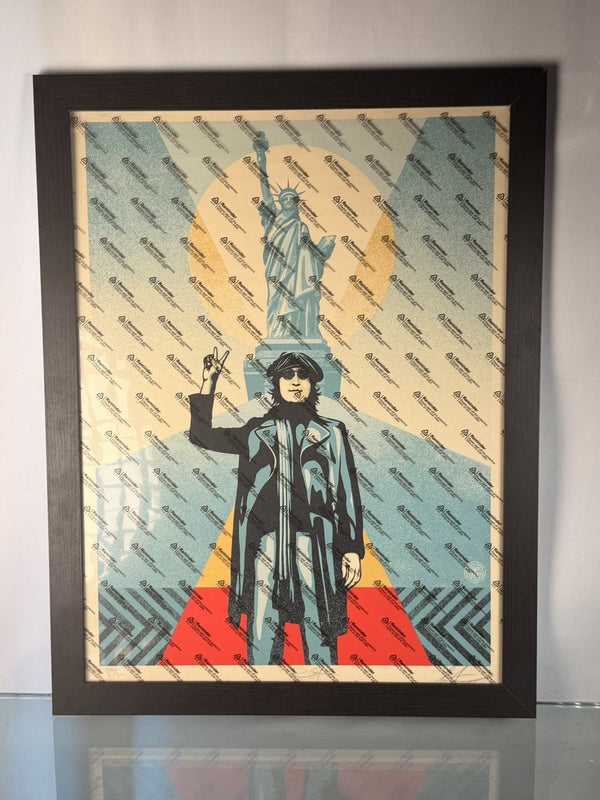 Shepard Fairey John Lennon NYC Peace Statue Liberty Signed OBEY Print 240/300 - Gauntlet Gallery