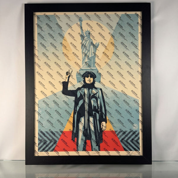 Shepard Fairey Lennon Peace Liberty Blue Signed Bob Gruen 240/300 OBEY 2023 - Gauntlet Gallery