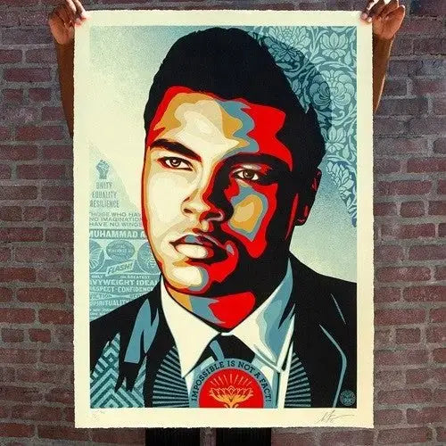 Shepard Fairey Muhammad Ali Heavyweight Ideals Large Signed Screen Print /100 - Gauntlet Gauntlet Gallery