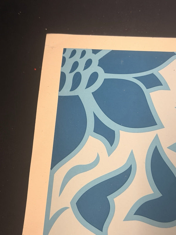 Shepard Fairey — OBEY Deco Floral Pattern (Blue) Signed Edition of 275 - Gauntlet Gallery