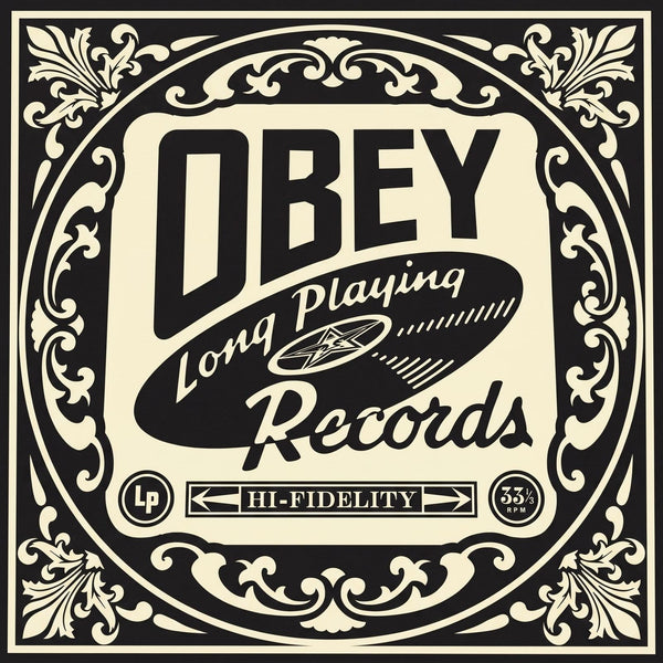 Shepard Fairey OBEY Long Playing Records Artist Proof AP Signed Screen Print - Gauntlet Gallery