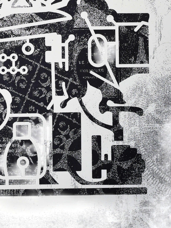 Shepard Fairey OBEY Printing Press 2017 Signed /400 Damaged Stencil Series - Gauntlet Gallery
