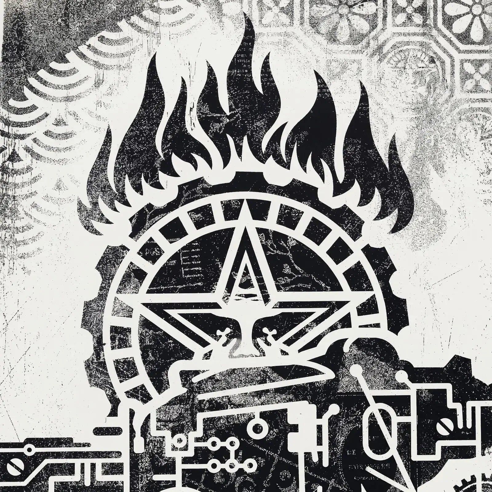 Shepard Fairey OBEY Printing Press 2017 Signed /400 Damaged Stencil Series - Gauntlet GalleryGauntlet Gallery