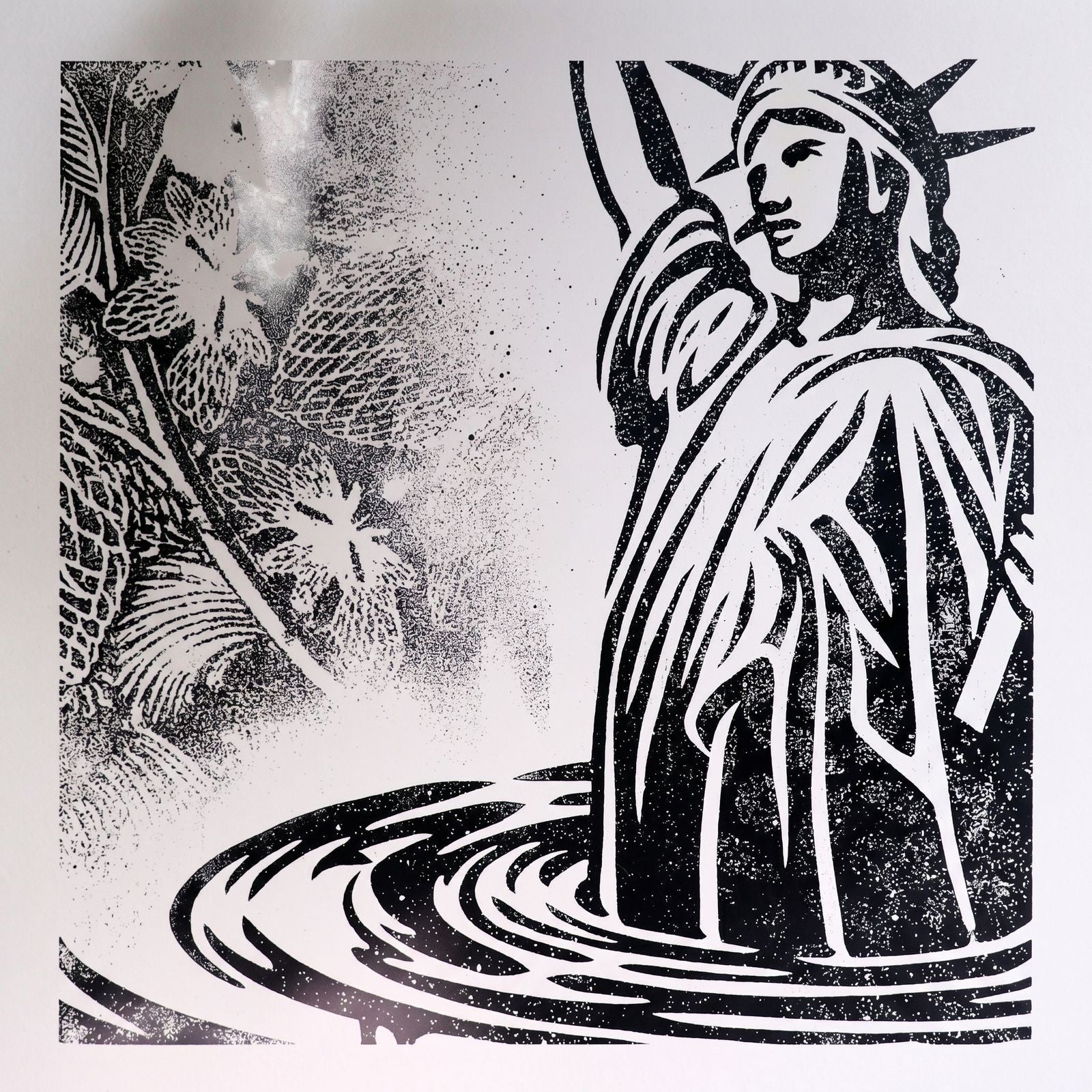 Shepard Fairey OBEY Sinking Liberty 2017 Signed /400 Damaged Stencil Series - Gauntlet Gallery