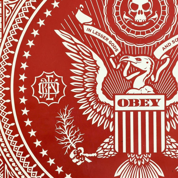 Shepard Fairey Presidential Seal Red 2007 Signed Screen Print 189/300 OBEY - Gauntlet Gallery