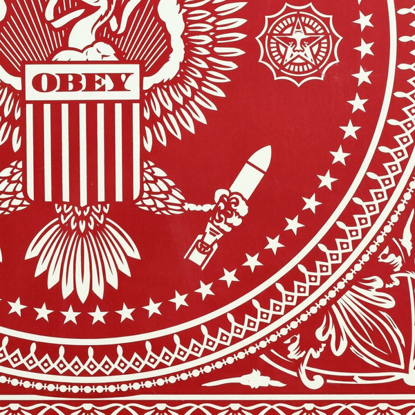Shepard Fairey Presidential Seal Red 2007 Signed Screen Print 189/300 OBEY - Gauntlet Gallery
