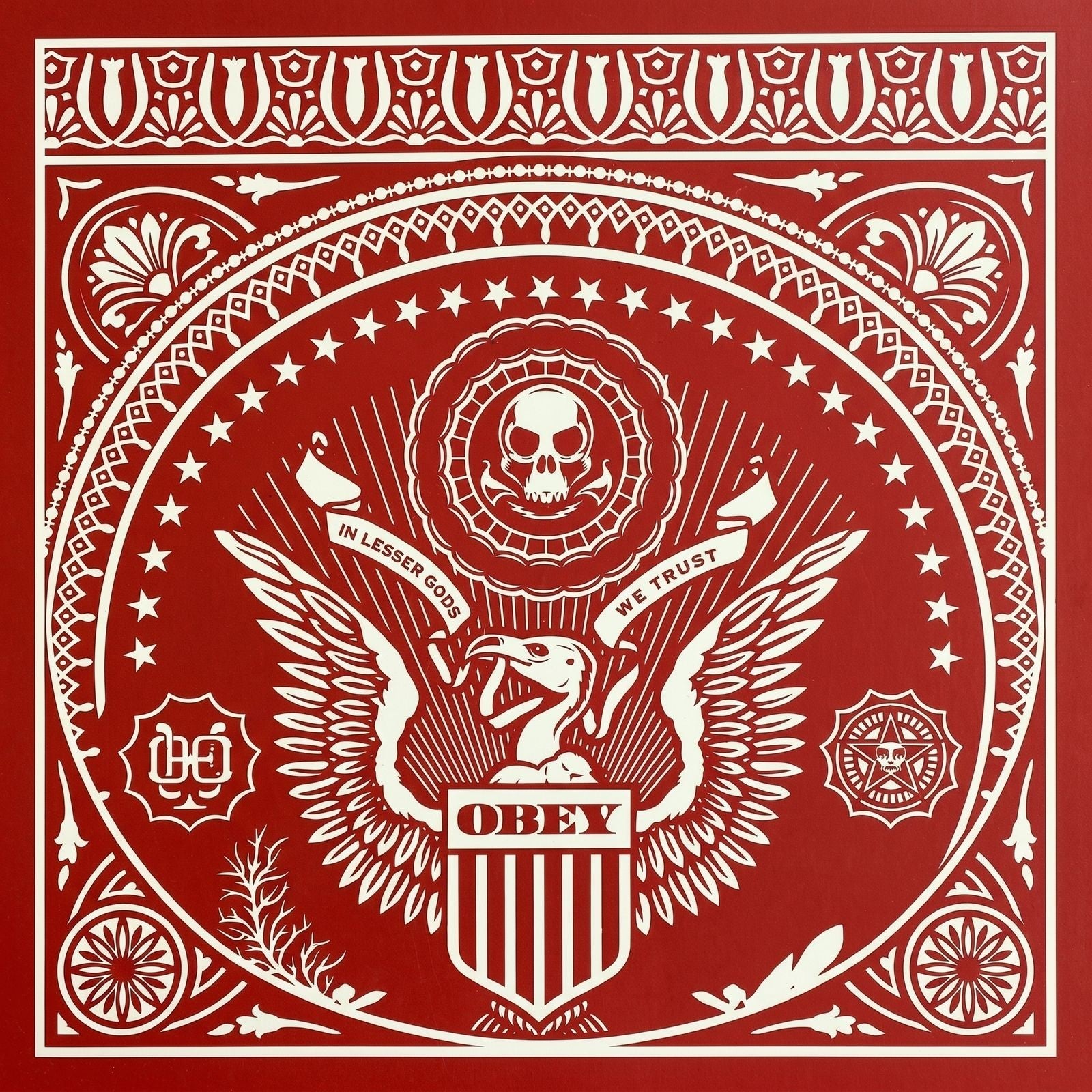 Shepard Fairey Presidential Seal Red 2007 Signed Screen Print 189/300 OBEY - Gauntlet Gallery
