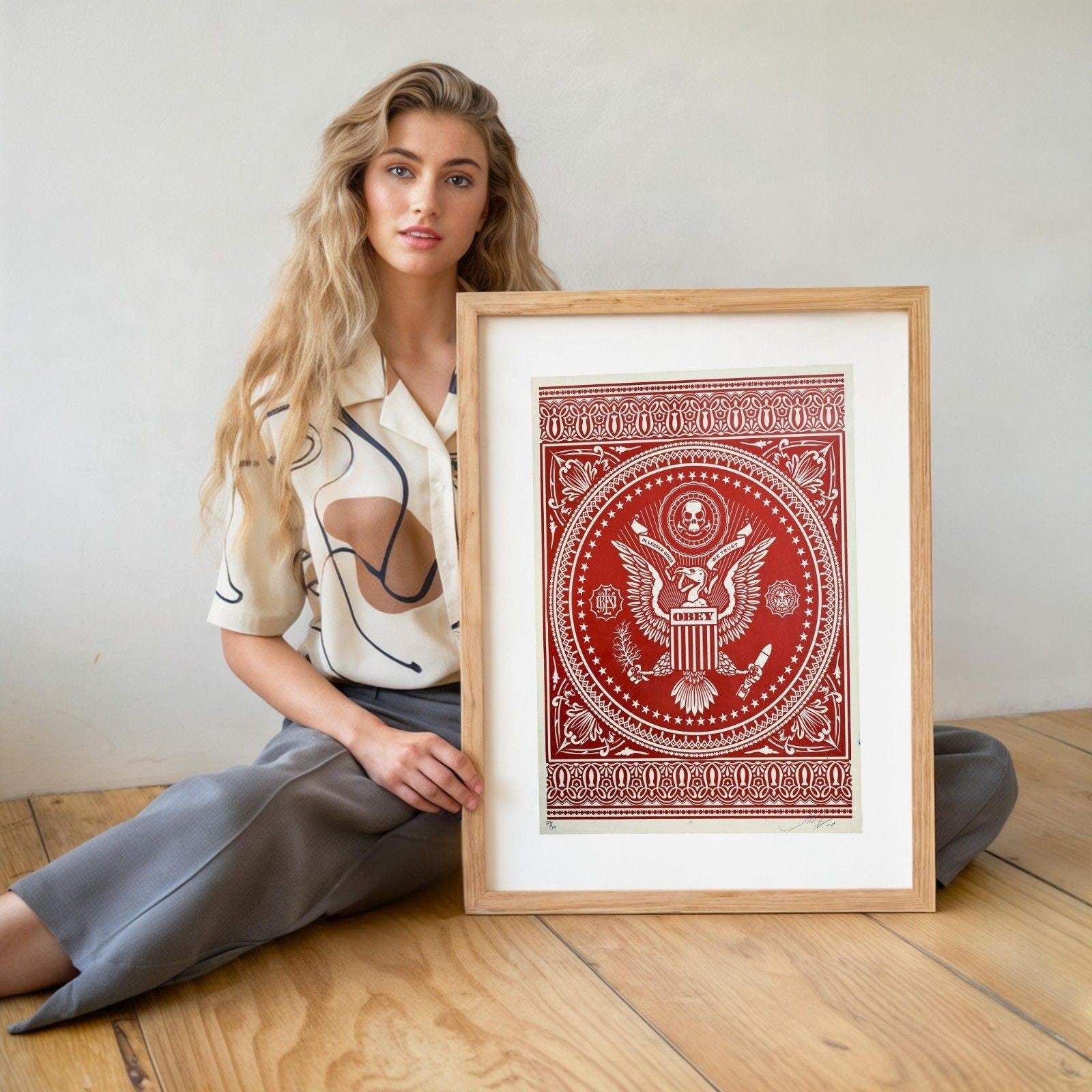 Shepard Fairey Presidential Seal Red 2007 Signed Screen Print 189/300 OBEY - Gauntlet Gallery