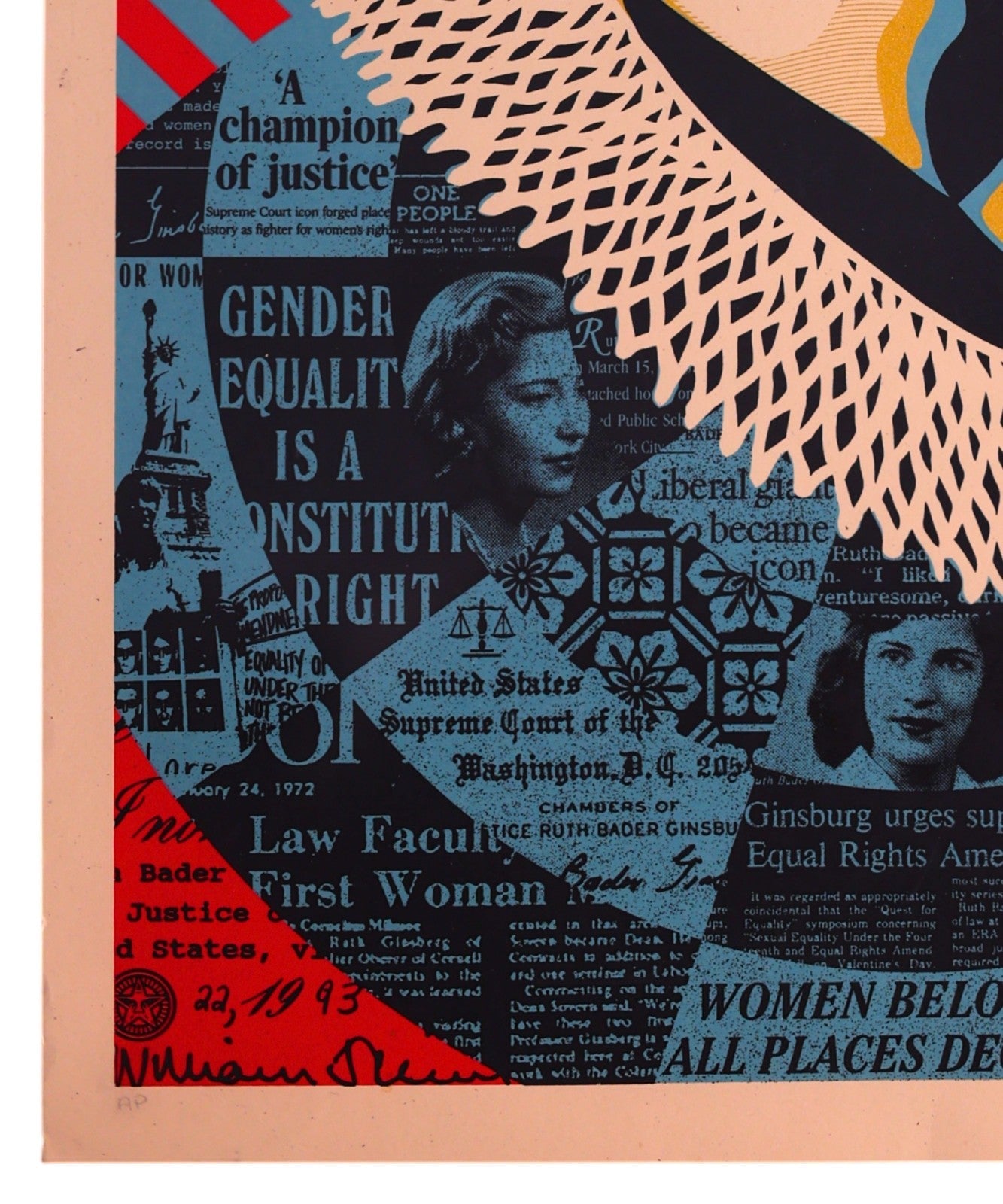 Shepard Fairey RBG A Champion of Justice Signed Limited Edition Print A/P 2021 - Gauntlet Gallery