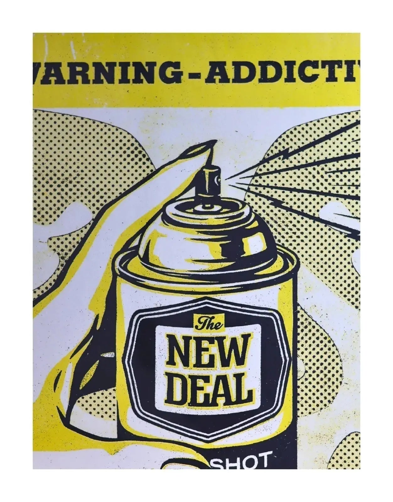 Shepard Fairey Warning Addictive Art Print 2020 Obey Giant Signed Print - Gauntlet Gauntlet Gallery