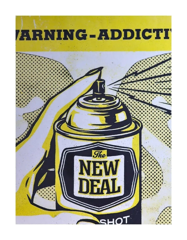Shepard Fairey Warning Addictive Art Print 2020 Obey Giant Signed Print - Gauntlet Gauntlet Gallery