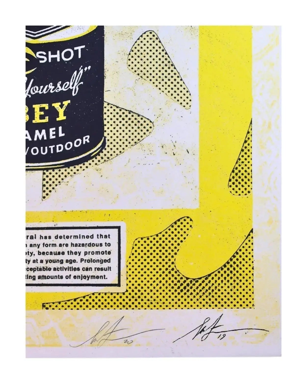 Shepard Fairey Warning Addictive Art Print 2020 Obey Giant Signed Print - Gauntlet Gauntlet Gallery