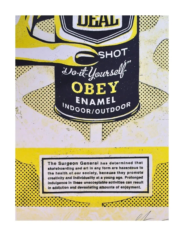 Shepard Fairey Warning Addictive Art Print 2020 Obey Giant Signed Print - Gauntlet Gauntlet Gallery