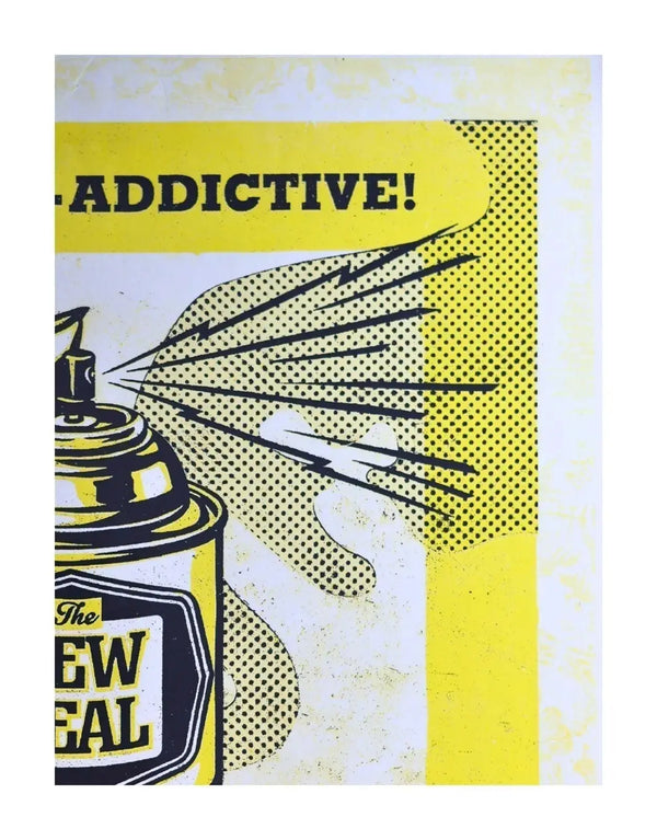 Shepard Fairey Warning Addictive Art Print 2020 Obey Giant Signed Print - Gauntlet Gauntlet Gallery