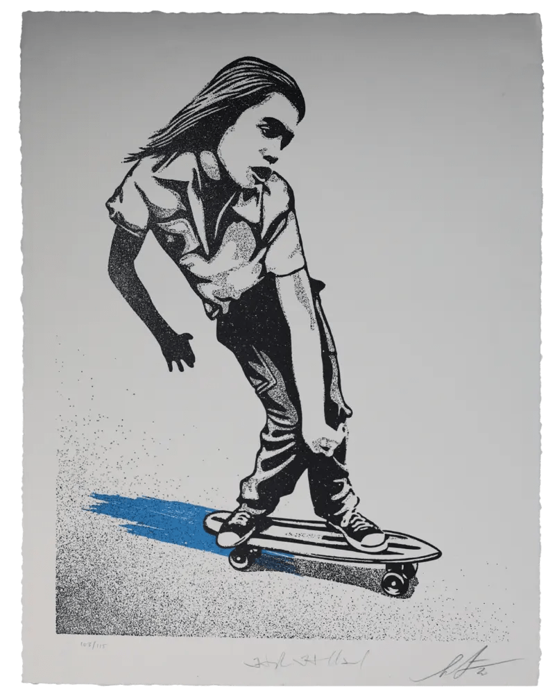 Shepard Fairey x Hugh Holland Styles Change Style Endures Blue Signed 103/115 - Gauntlet GalleryGauntlet Gallery