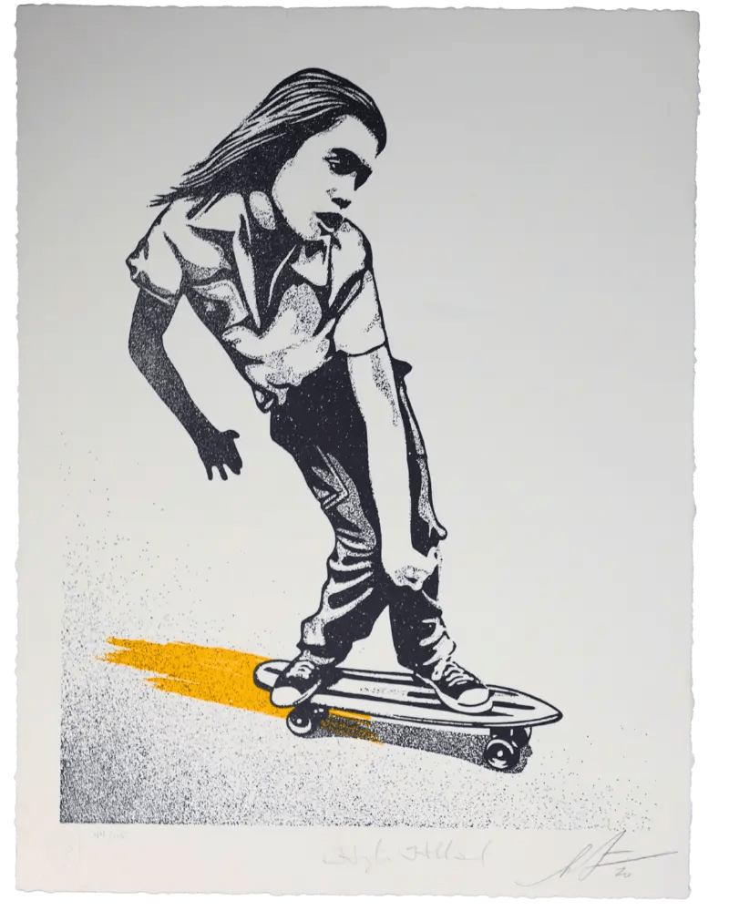 Shepard Fairey x Hugh Holland Styles Change Style Endures Yellow Signed 44/115 - Gauntlet GalleryGauntlet Gallery