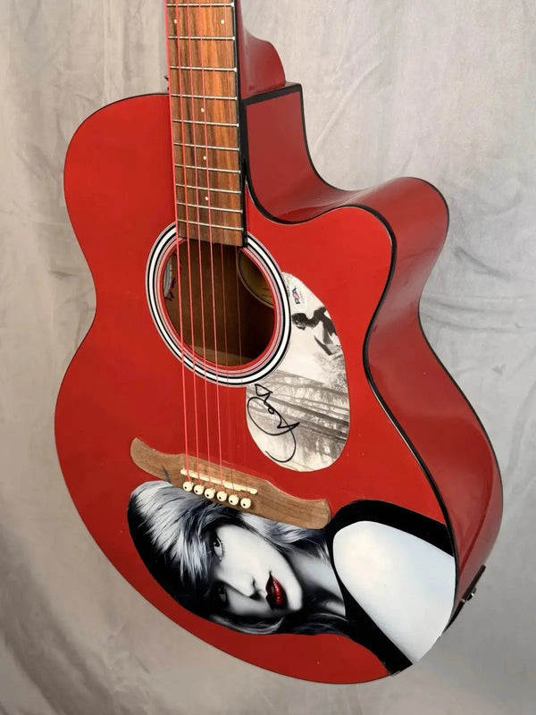 Taylor Swift Signed PSA/DNA Fire Red Fender FA-135CE Electric Acoustic Guitar - Gauntlet Gauntlet Gallery