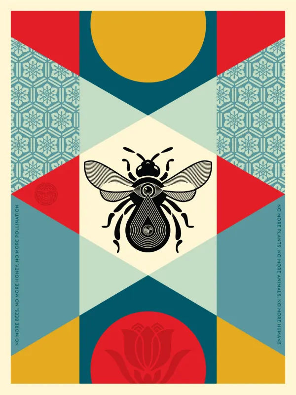 Shepard Fairey No Bees No Honey Signed Numbered Screen Print 76/325 OBEY 2022