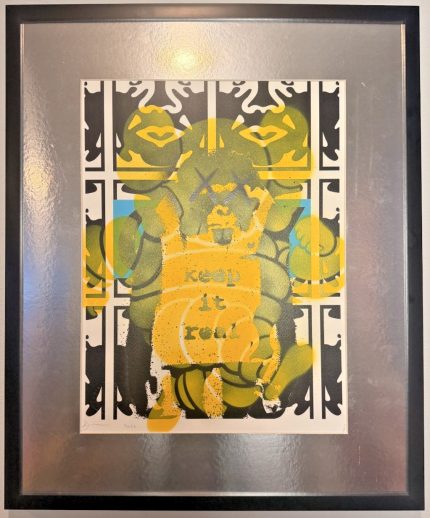 Death NYC 1/1 KAWS-Inspired Mixed Media Art Print, Hand-Signed, Framed 13x18