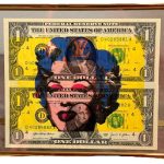 Death NYC Marilyn Monroe LV $1 Dollar Mixed Media Signed Framed