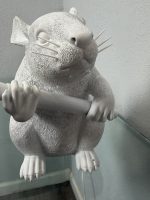 Brandalism Rat Figure with Paintbrush – Medicom Toy Street Art Sculpture 8–9"