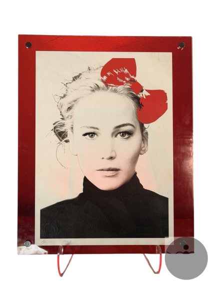 Death NYC Signed Ltd Ed Print Hello Kitty Bow Portrait Pop Art Custom Red