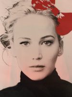 Death NYC Signed Ltd Ed Print Hello Kitty Bow Portrait Pop Art Custom Red