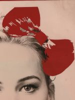 Death NYC Signed Ltd Ed Print Hello Kitty Bow Portrait Pop Art Custom Red