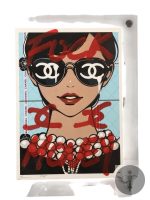 Hand-Embellished 1/1 Death NYC Chanel Pop Art Print 9x14 with COA - 2018