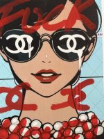 Hand-Embellished 1/1 Death NYC Chanel Pop Art Print 9x14 with COA - 2018
