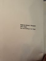 Hunter S. Thompson Fear and Loathing in Las Vegas 1st Edition 1971 No DJ