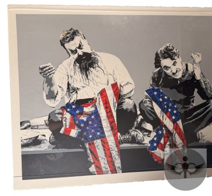 Mr. Brainwash 2018 "Recovery Plan" Signed Screenprint of Chaplin with USA Flag