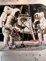 Apollo 11 Moon Landing 16x20 Photo in Distressed Frame - OOAK NASA Artwork