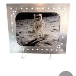 Apollo 11 Moon Landing 16x20 Photo in Custom Distressed Aluminum Frame OOAK
