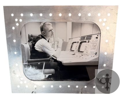 Apollo Mission Control NASA Photo 16x20 OOAK in Distressed Aluminum Frame