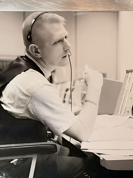 Apollo Mission Control NASA Photo 16x20 OOAK in Distressed Aluminum Frame