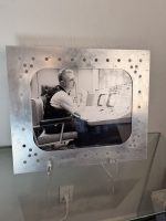 Apollo Mission Control NASA Photo 16x20 OOAK in Distressed Aluminum Frame