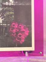 Death NYC Snoopy & Woodstock Limited Ed Print in Hot Pink Acrylic Frame