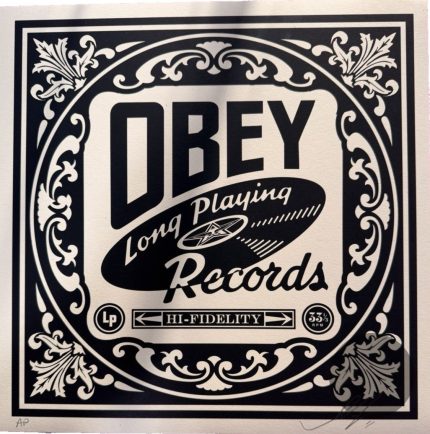 Shepard Fairey OBEY Long Playing Records Artist Proof AP Signed Screen Print
