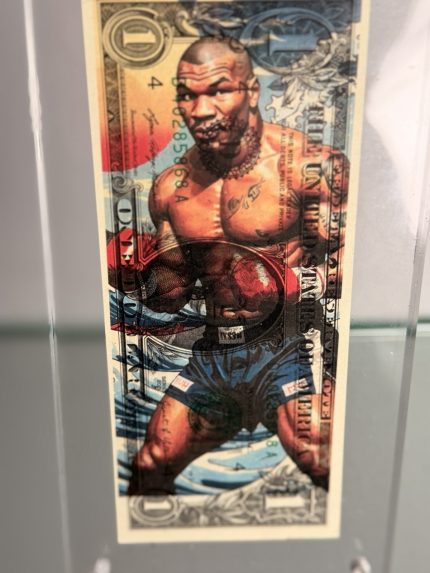 Mike Tyson $1 Bill Mixed Media Art | Signed & Numbered /100 | Acrylic Frame