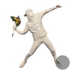 Medicom Toy Flower Thrower Sculpture - White Resin Banksy Inspired Art Figure