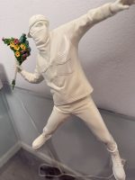 Medicom Toy Flower Thrower Sculpture - White Resin Banksy Inspired Art Figure